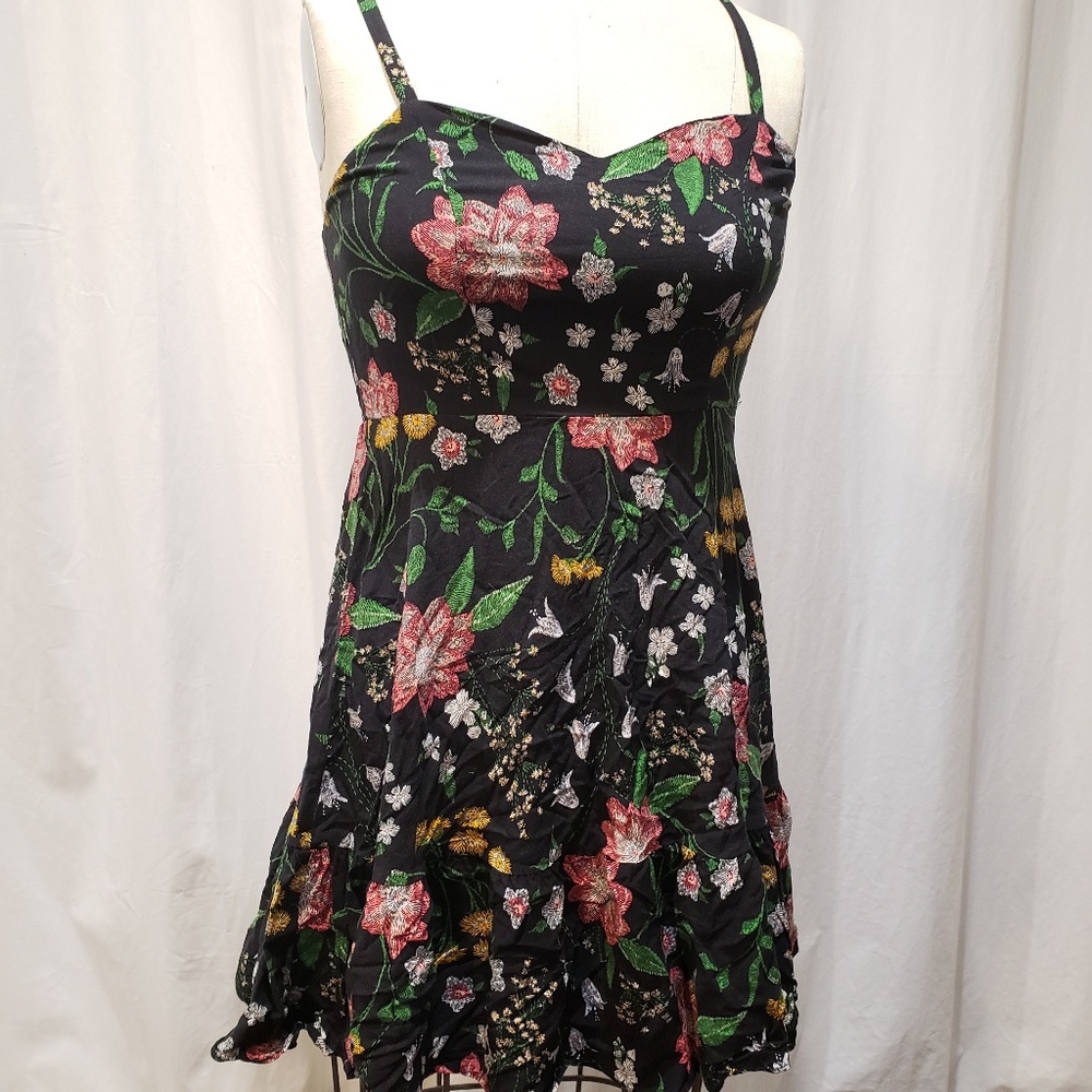 floral stitch dress - A Line cami dress